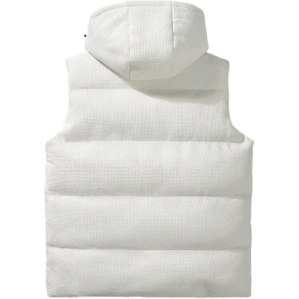 Doudoune sans manche homme camel coloris blanc, vue de dos
