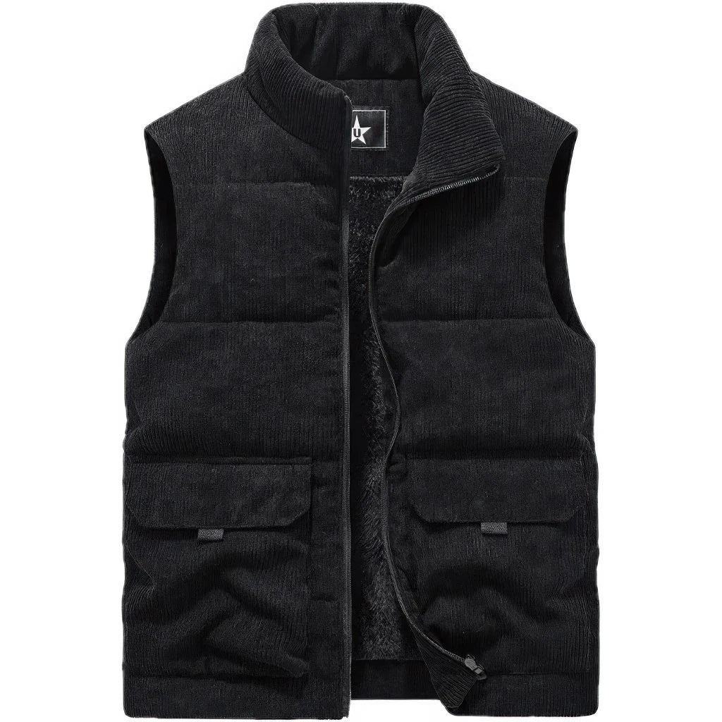 Doudoune sans manche homme marron coloris noir, vue de face