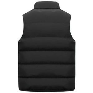 Doudoune sans Manche Homme, coloris noir, vue de dos sur fond blanc