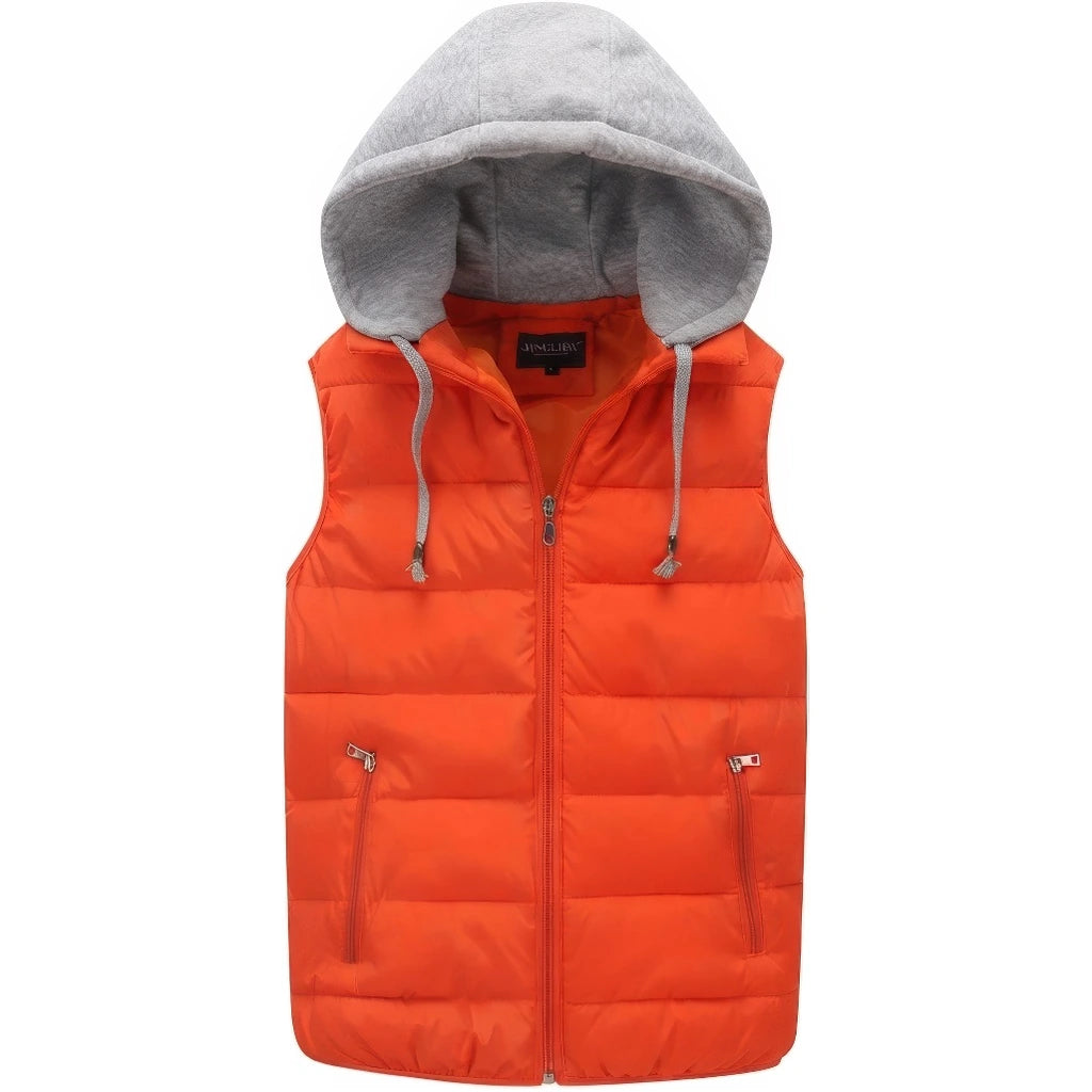 Doudoune sans manche homme orange, vue de face