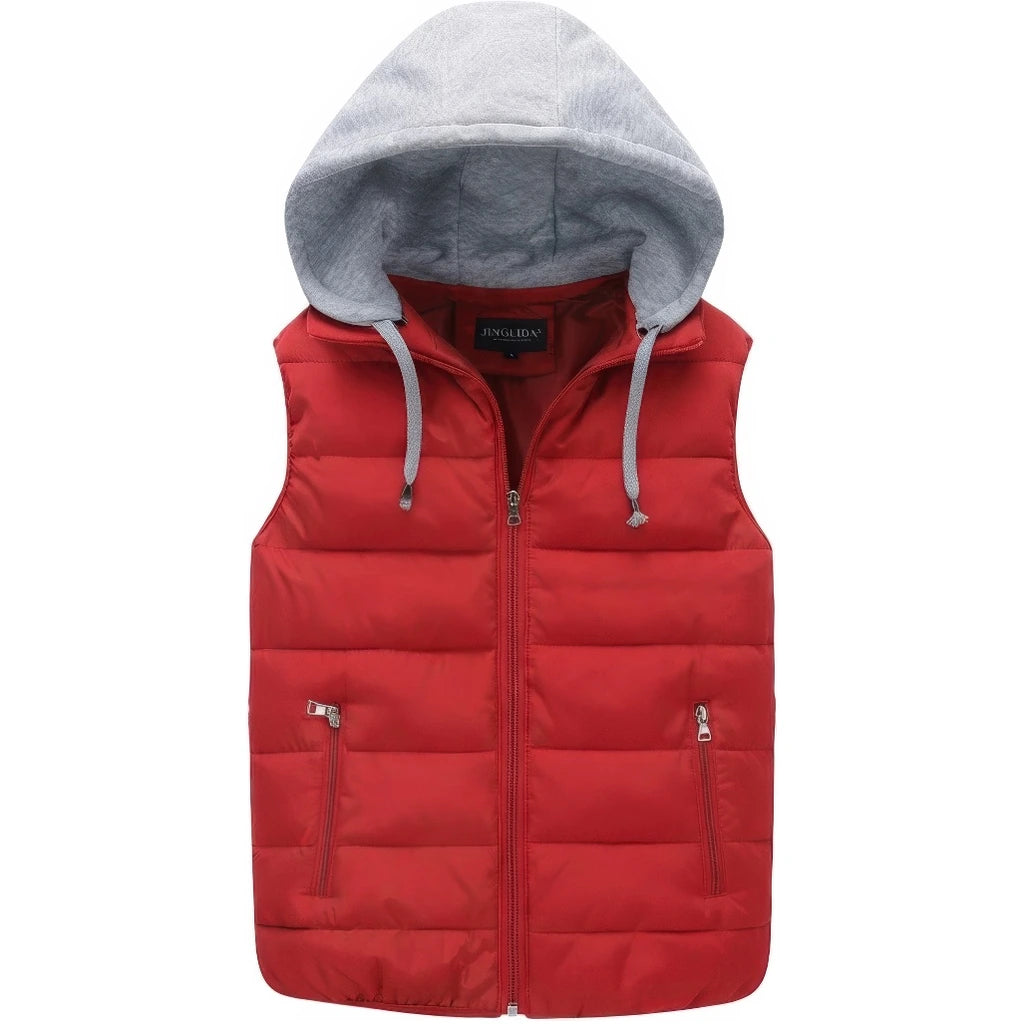 Doudoune sans manche homme rouge, vue de face