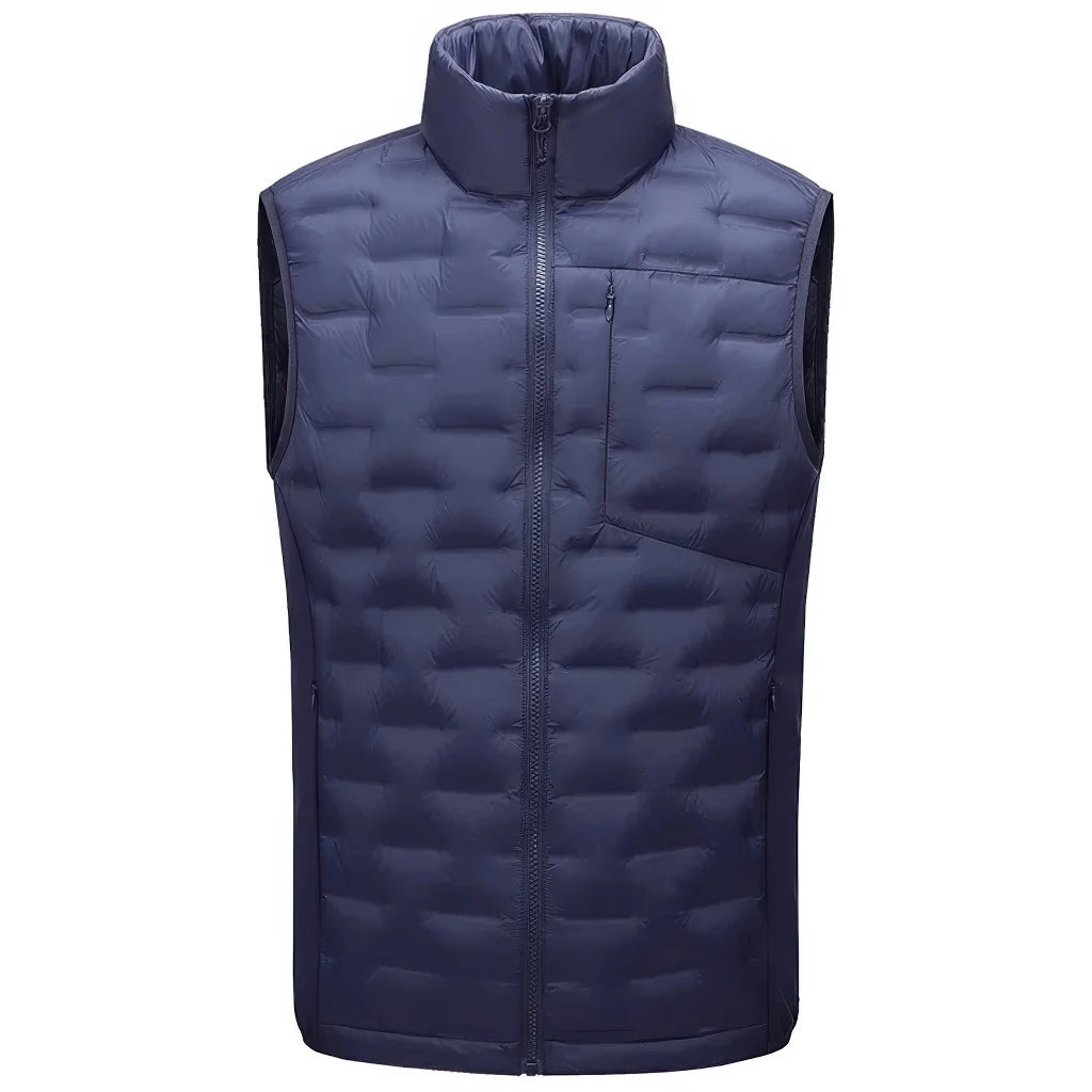 Doudoune sans Manche Homme Verte, coloris bleu marine, vue de face sur fond blanc