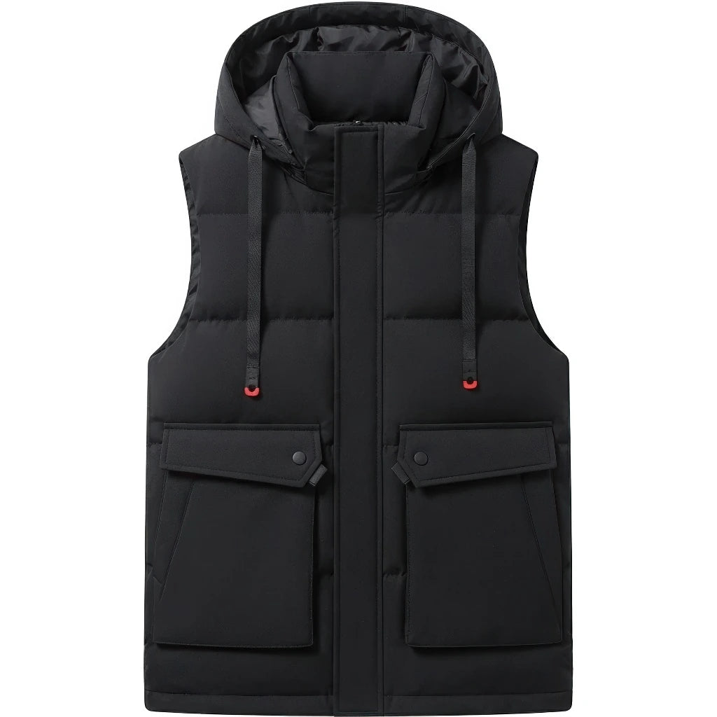 Doudoune sans Manche Homme XXXL, coloris noir, vue de face sur fond blanc