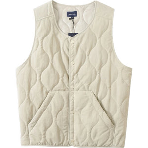 Doudoune sans manche jaune homme coloris beige, vue de face