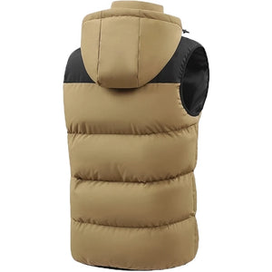Doudoune sans manche kaki homme coloris café, vue de dos