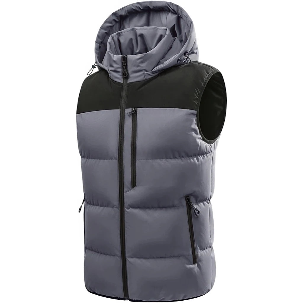 Doudoune sans manche kaki homme coloris gris, vue de face