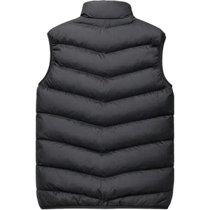 Doudoune sans Manche Matelassée Homme, coloris noir, vue de dos sur fond blanc