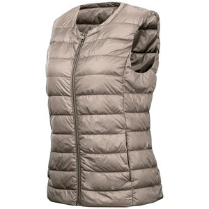 Doudoune sans Manche Oversize, coloris kaki