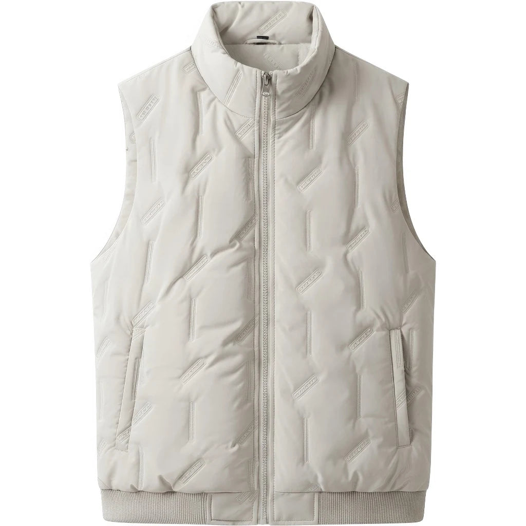 Doudoune sans manche polaire homme coloris beige, doublure fourrure synthétique, vue de face