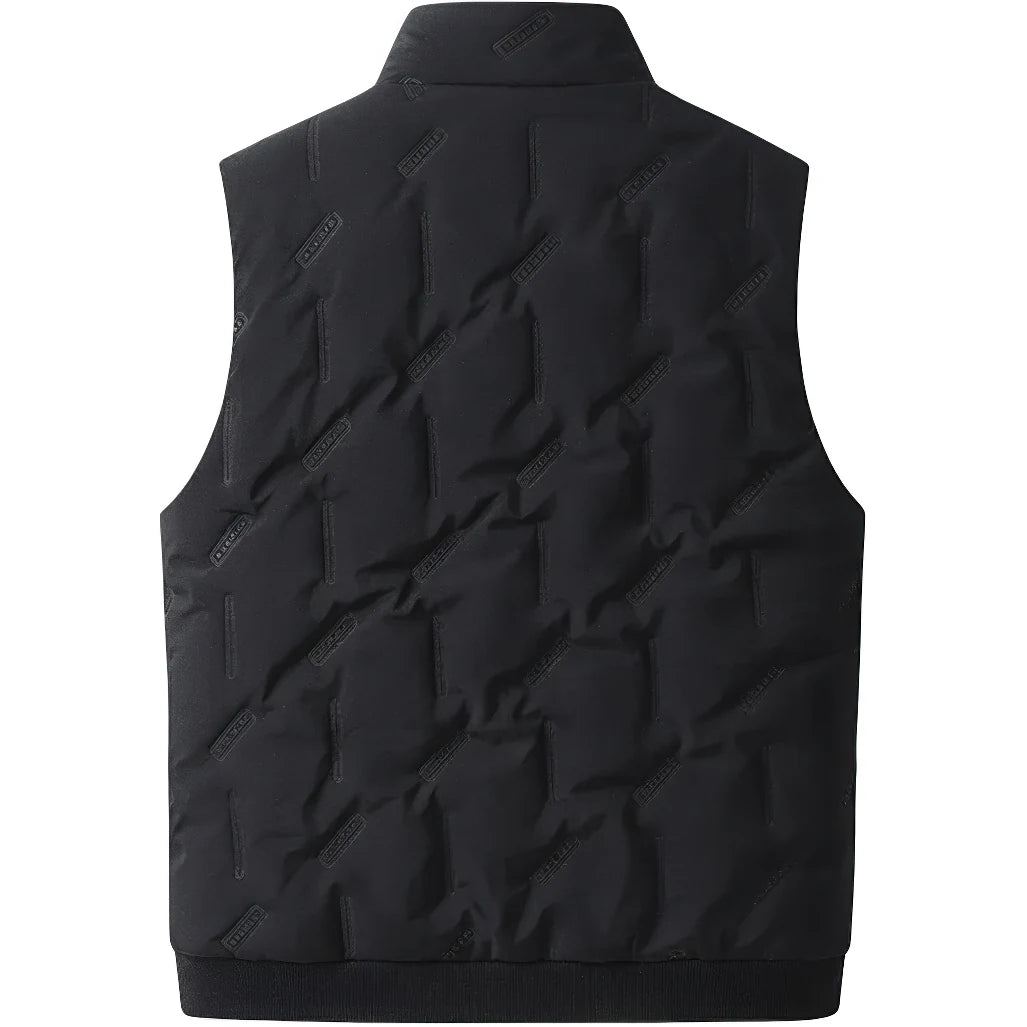 Doudoune sans manche polaire homme coloris noir, vue de dos