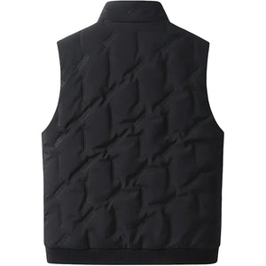 Doudoune sans manche polaire homme coloris noir, vue de dos