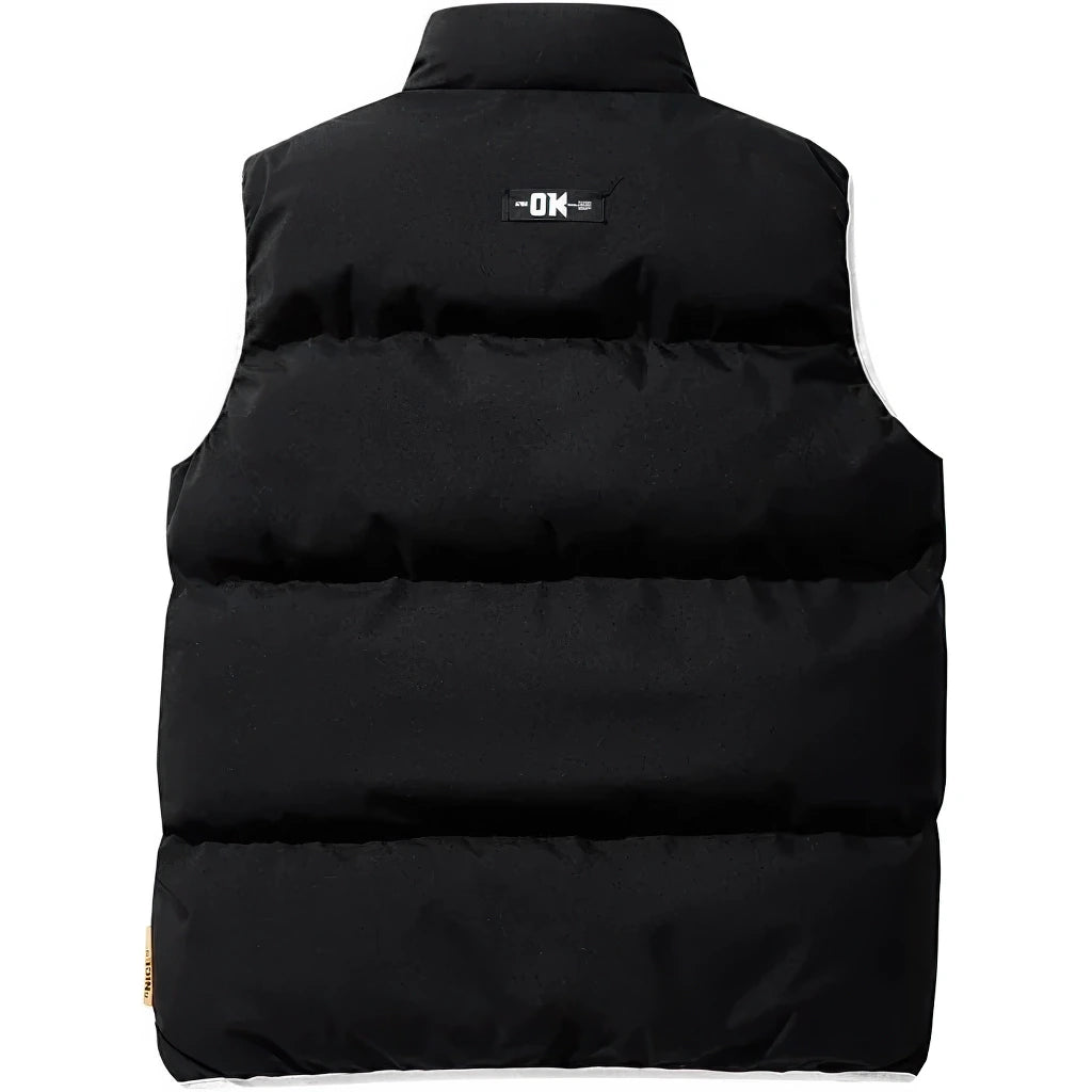 Doudoune sans manche randonnee homme, vue arriere, noir