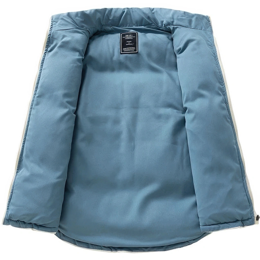 Doudoune sans manche reversible homme, doublure interieure a plat