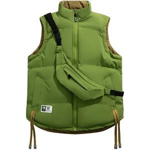 Doudoune sans manche reversible homme, vert, doublure kaki