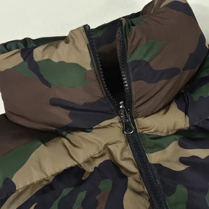 Doudoune sans Manche Running, détail du zip, camouflage