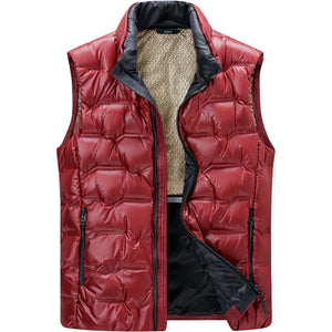 Doudoune sans Manche Satinée Homme, coloris bordeaux, vue de face sur fond blanc