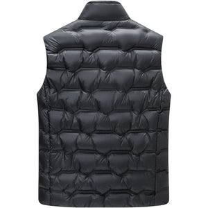 Dos de la Doudoune sans Manche Satinée Homme, coloris noir