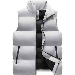 Doudoune sans Manche Slim Homme, coloris gris, vue de face sur fond blanc