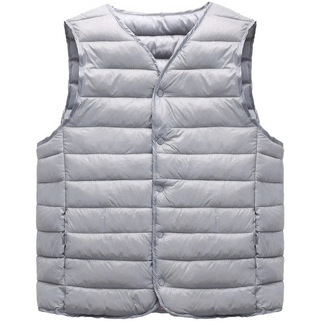Doudoune sans manche ultra light homme gris, vue de face