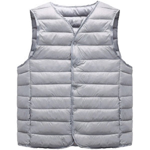 Doudoune sans manche ultra light homme gris, vue de face