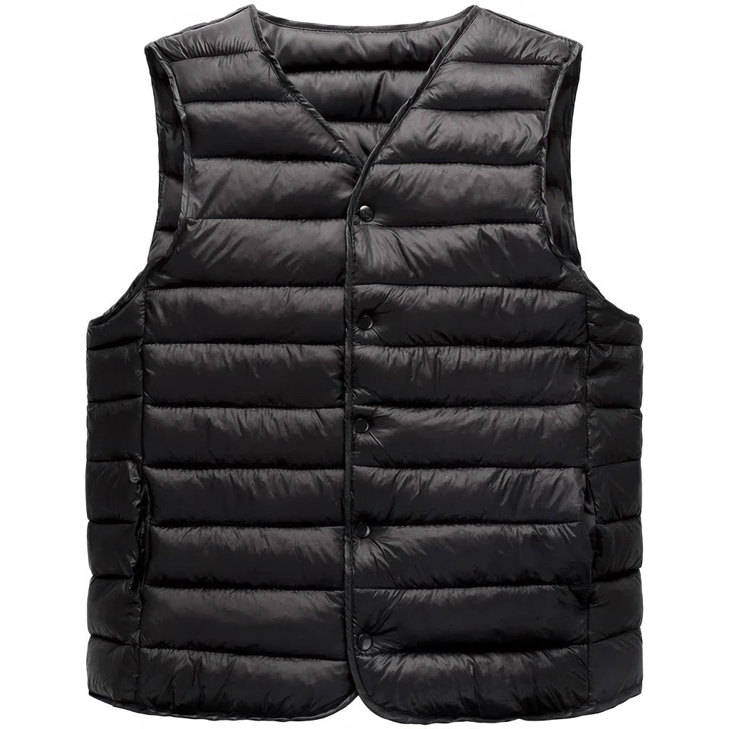 Doudoune sans manche ultra light homme noir, vue de face