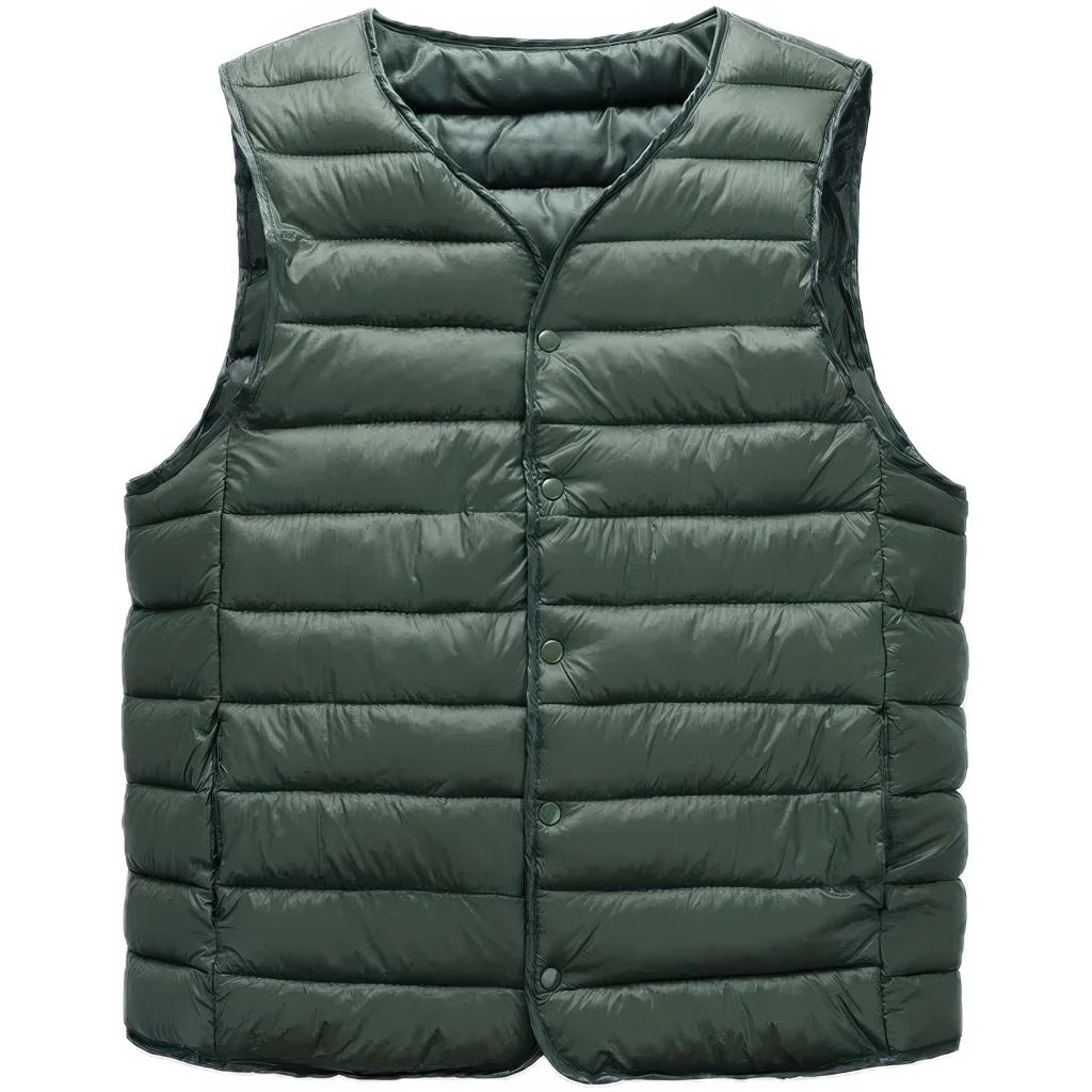Doudoune sans manche ultra light homme vert, vue de face