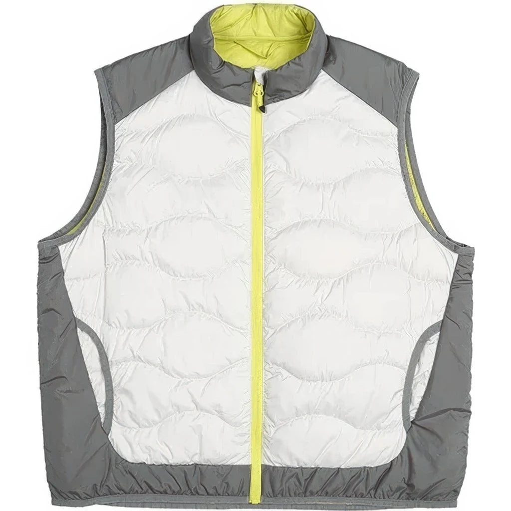 Doudoune sans Manche Violette Homme, coloris blanc, vue de profil sur fond blanc