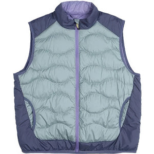 Doudoune sans Manche Violette Homme, coloris bleu, vue de profil sur fond blanc