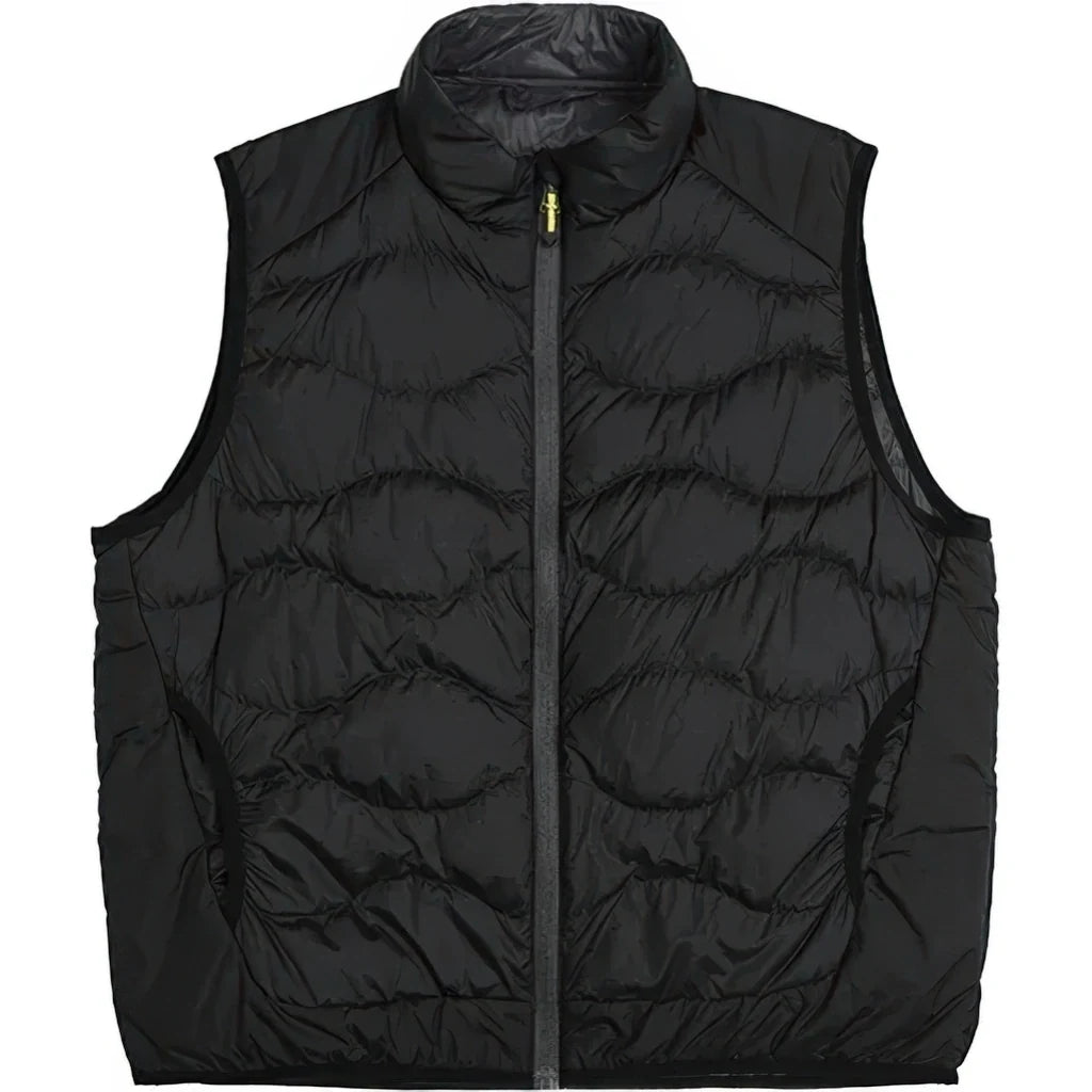Doudoune sans Manche Violette Homme, coloris noir, vue de profil sur fond blanc