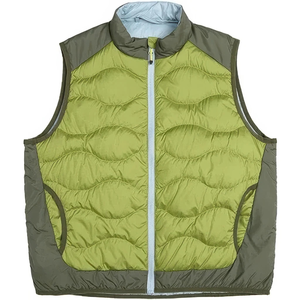 Doudoune sans Manche Violette Homme, coloris vert, vue de profil sur fond blanc