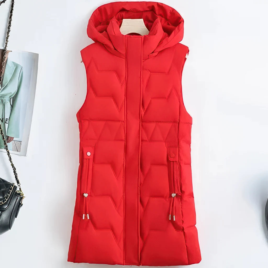 Doudoune sans Manches pour Femme, coloris rouge