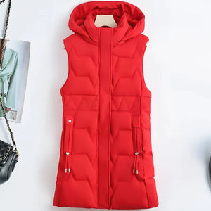 Doudoune sans Manches pour Femme, coloris rouge