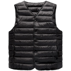 Doudoune Ultra Légère sans Manche Homme, coloris noir, vue de face sur fond blanc