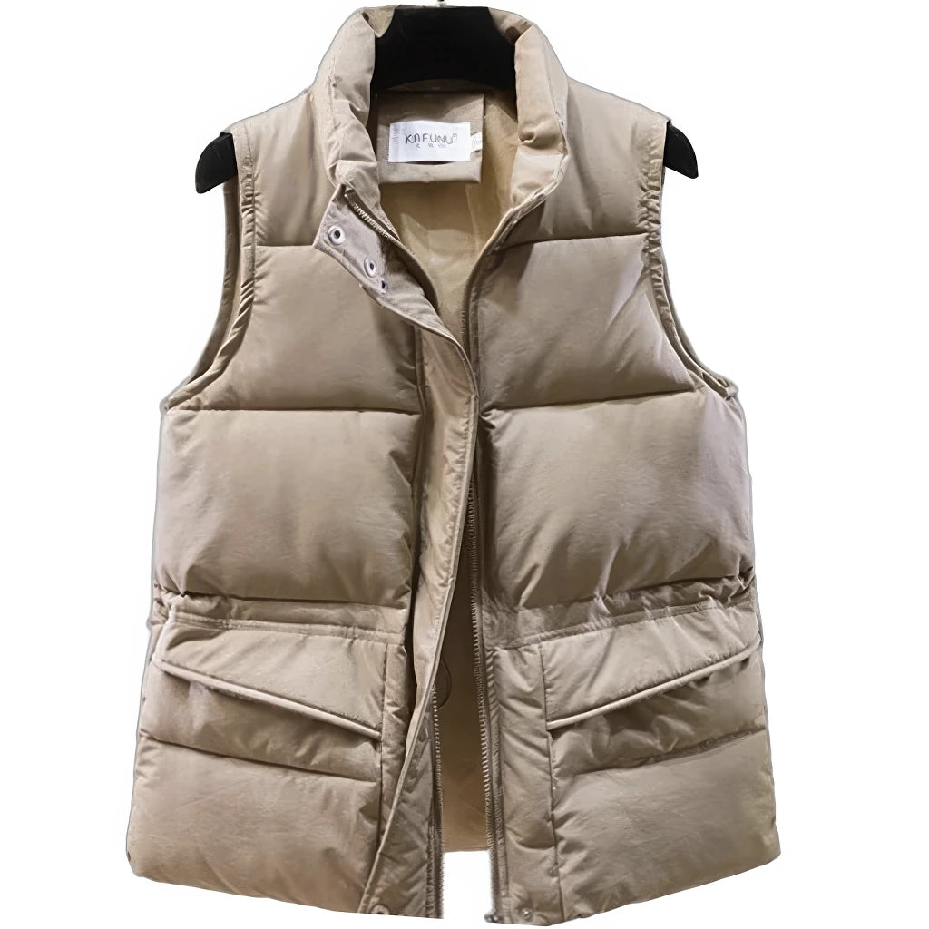 Gilet Doudoune sans Manche Femme, coloris taupe