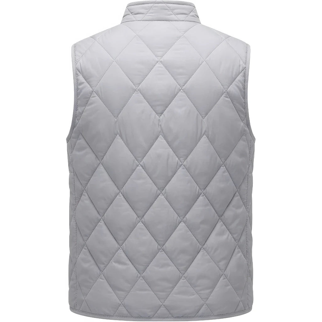 Gilet doudoune sans manche homme, vue arriere, gris clair