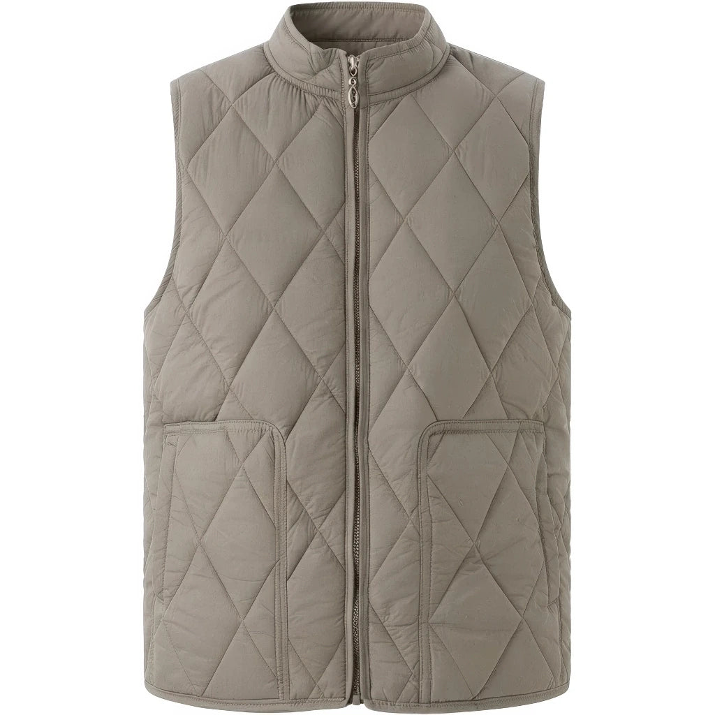 Gilet doudoune sans manche homme, kaki, matelasse en losanges