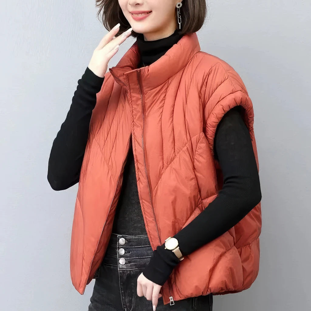 Veste Doudoune sans Manche Femme, coloris orange
