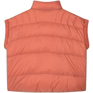 Veste Doudoune sans Manche Femme, posée à plat de dos, terracotta