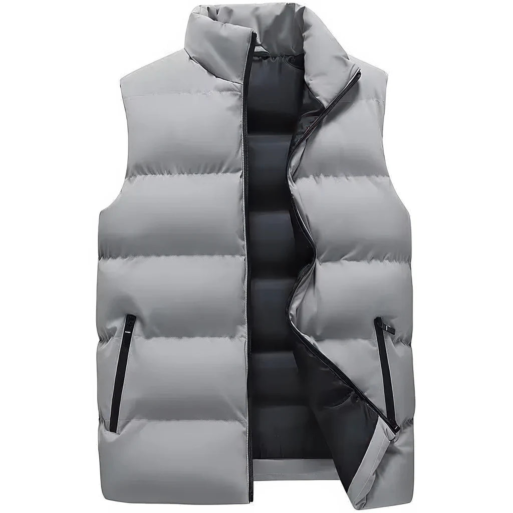 Veste doudoune sans manche homme gris, vue de face